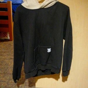 Black hoodie with biege hood